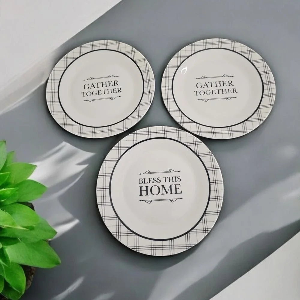 Royal Norfolk Farmhouse‎ Style Plates 3 Set  'Gather Together & Bless This Home'